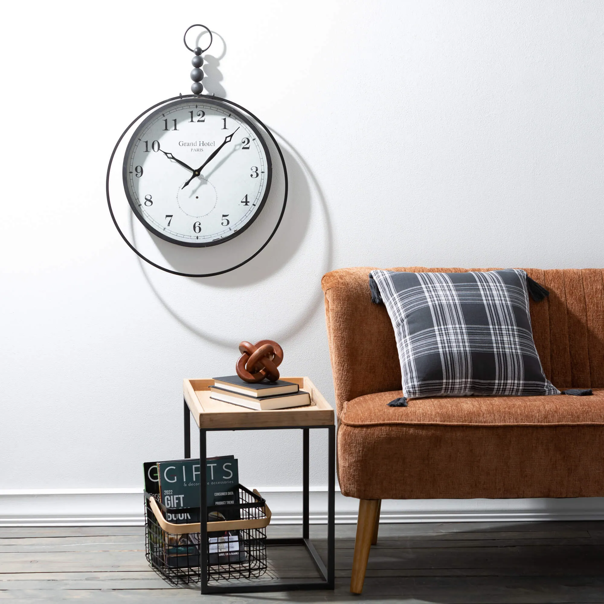 19.5” Modern Black Round Wall Clock