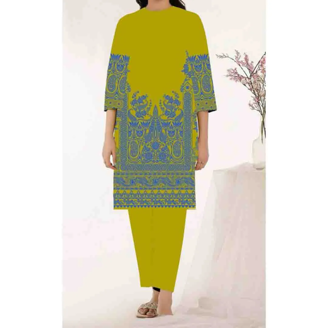 1PC- Unstitched Printed Khaddar Shirt PW3400
