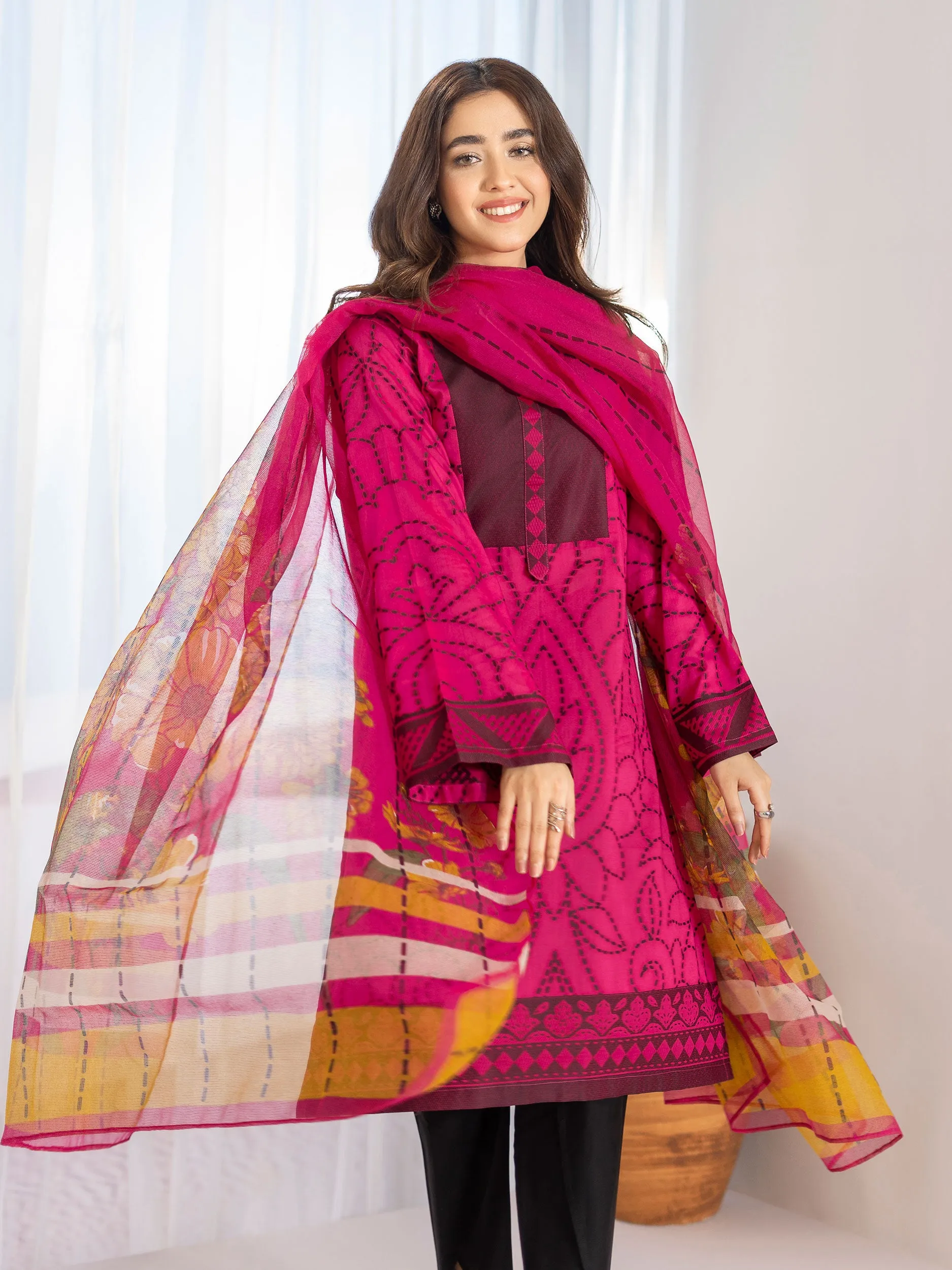 2 Piece Jacquard Suit-Printed (Unstitched)