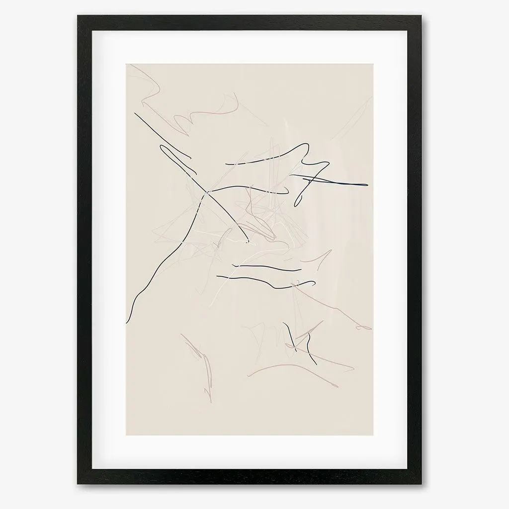 Abstract Line Drawing Framed Art