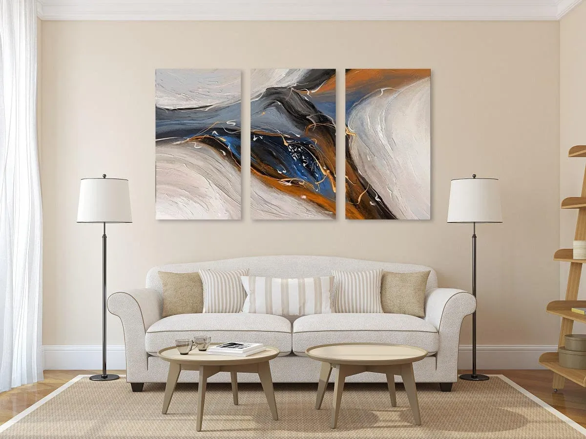 Abstract multi panel canvas wall art, large marble artwork, trendy wall hanging decor, modern 3 piece wall art, printable designer artwork