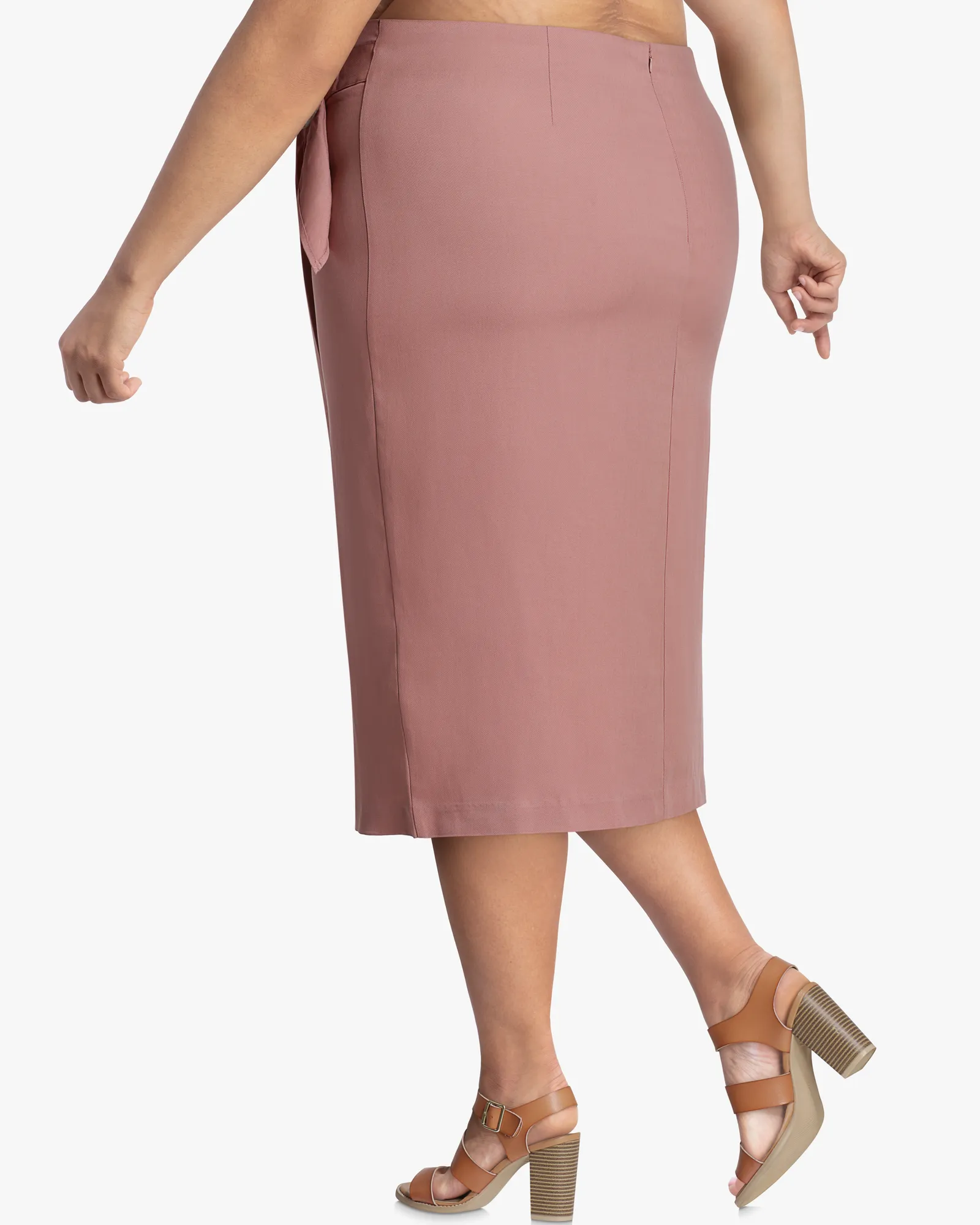 Avery Draped Pencil Skirt  | Pink / Pink