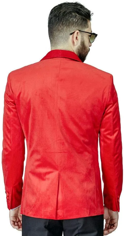 AZAR MAN Slim Fit 1 Button Velvet Shawl Dinner Jacket