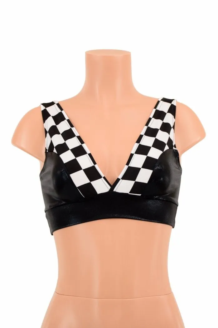 Black Mystique & Check Starlette Bralette