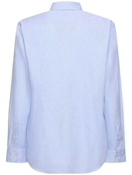 Boss   Hank striped cotton blend shirt 