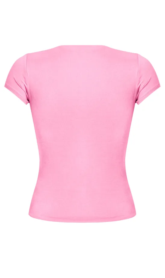Cara Short Sleeve Top (Pink)