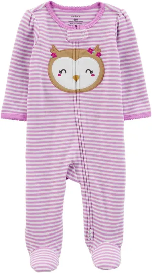 Carter's Girls' 1-Piece 100% Snug Fit Footie Sleeper PJs