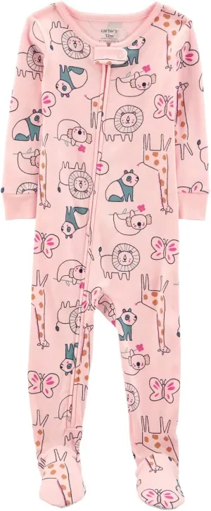 Carter's Girls' 1-Piece 100% Snug Fit Footie Sleeper PJs