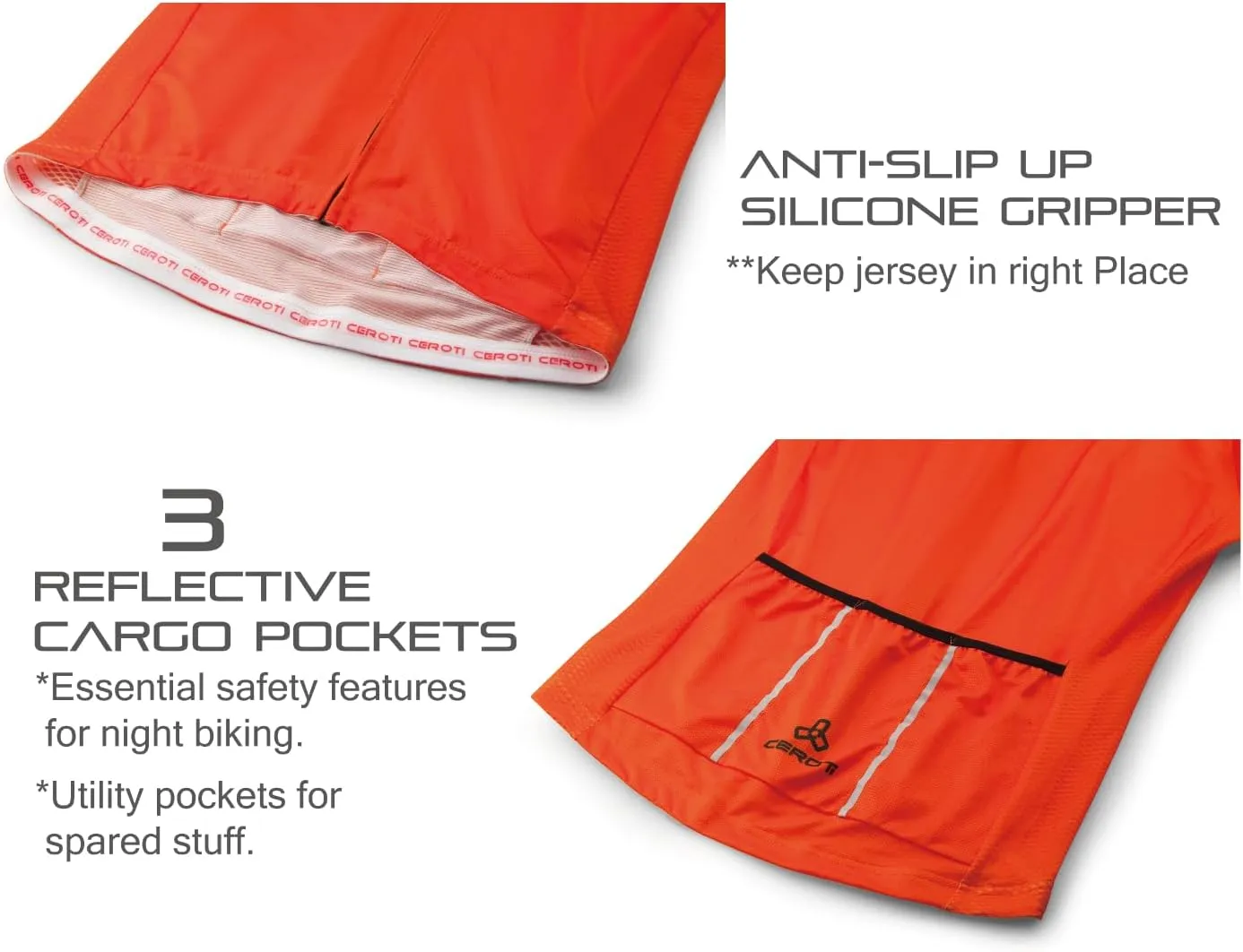 CEROTIPOLAR Snug Fit Men AirCool Cycling Jersey Bike Shirts UPF50 ,PRO Dry Fit Light Weight Fabric