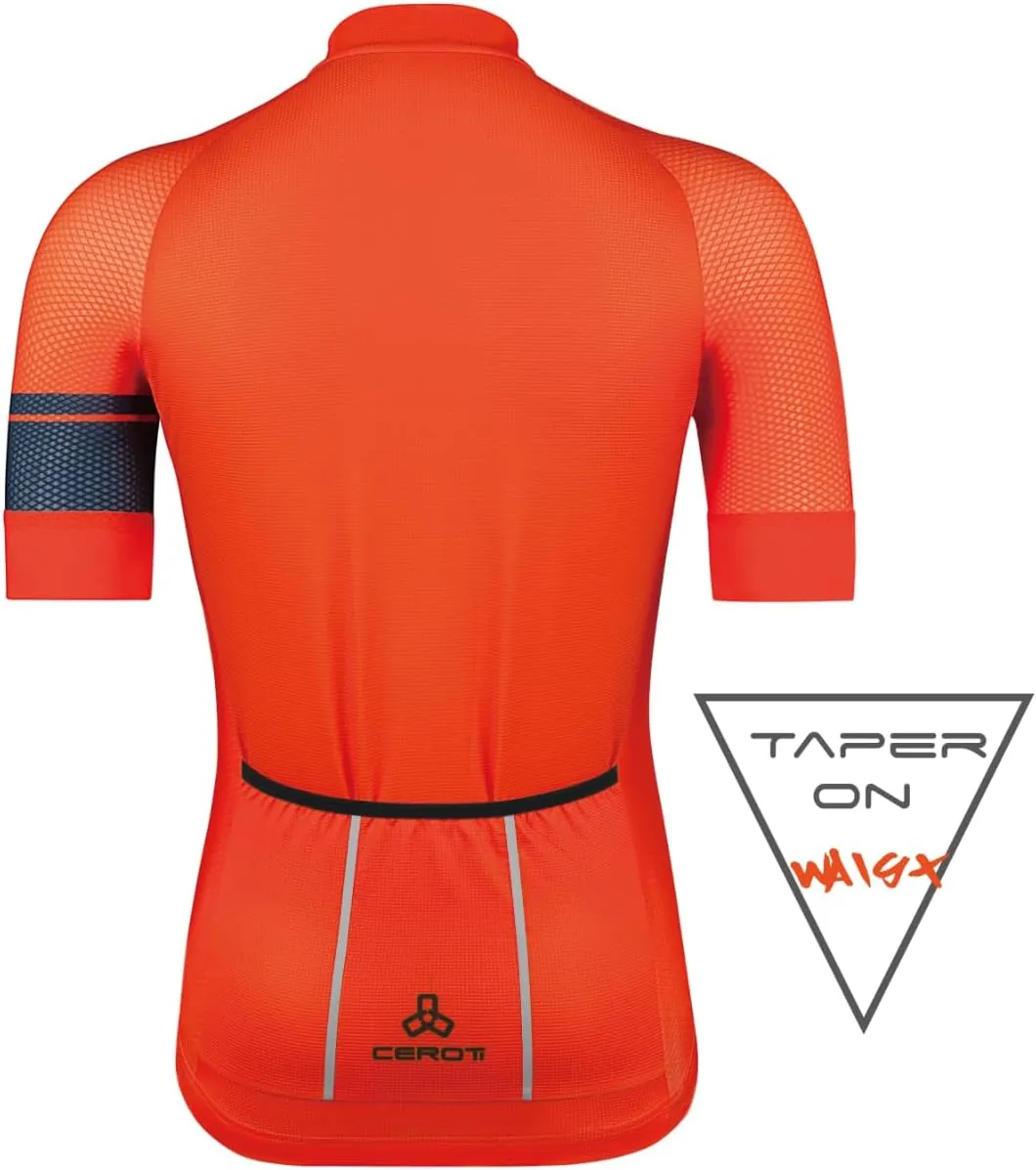 CEROTIPOLAR Snug Fit Men AirCool Cycling Jersey Bike Shirts UPF50 ,PRO Dry Fit Light Weight Fabric