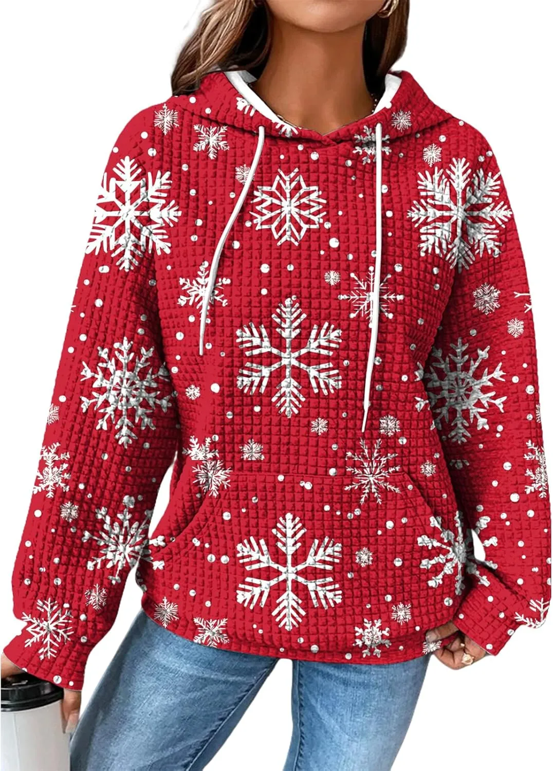Christmas Hoodie for Women Graphic Hooded Sweatshirt Comfy Casual Long Sleeve Loose Fit Trendy Tops