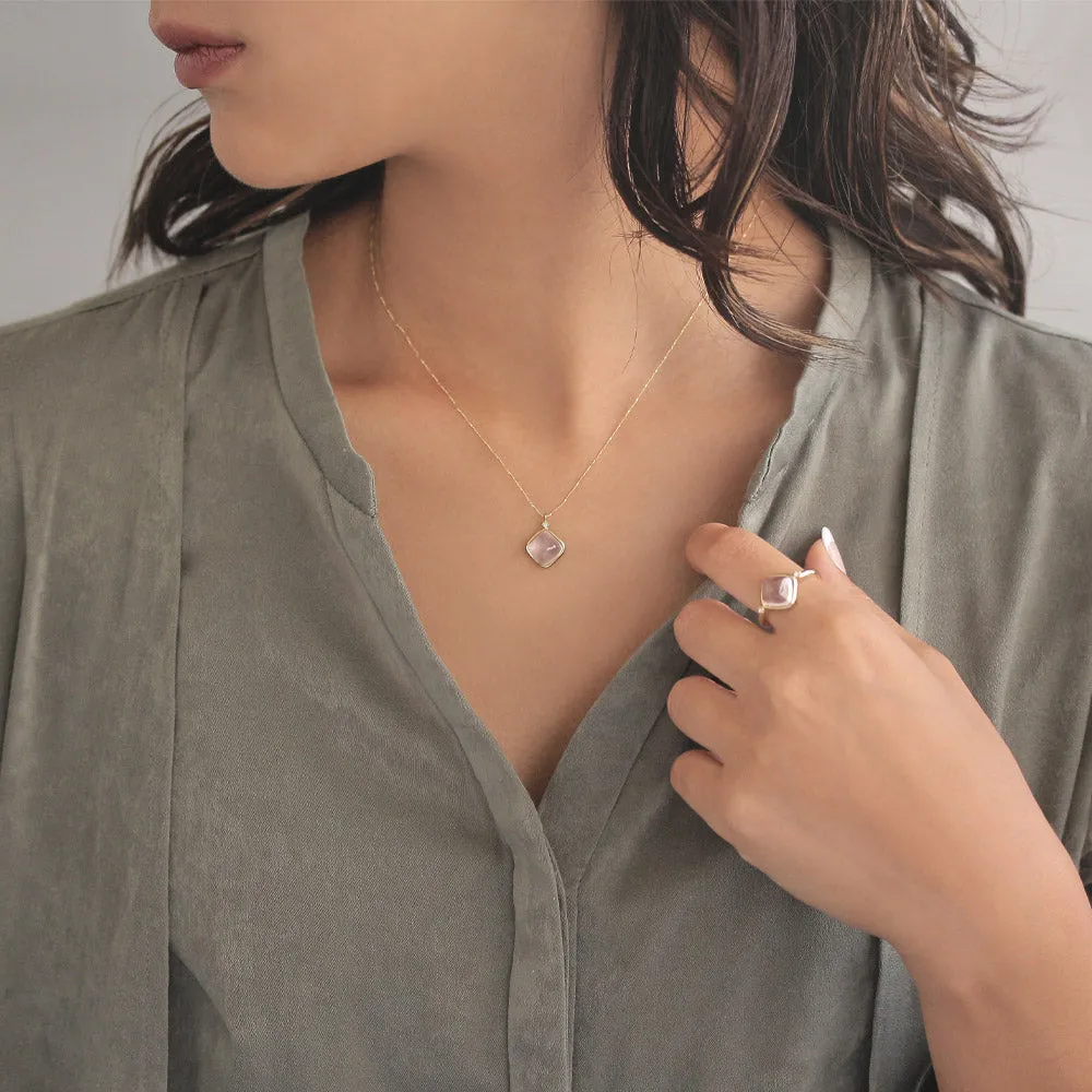 Clear Square Glass Jewel Ring