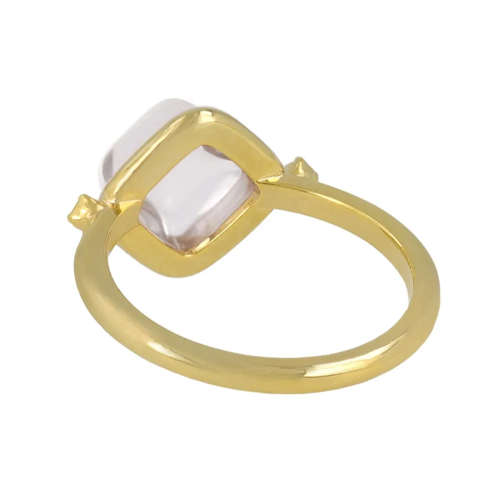 Clear Square Glass Jewel Ring