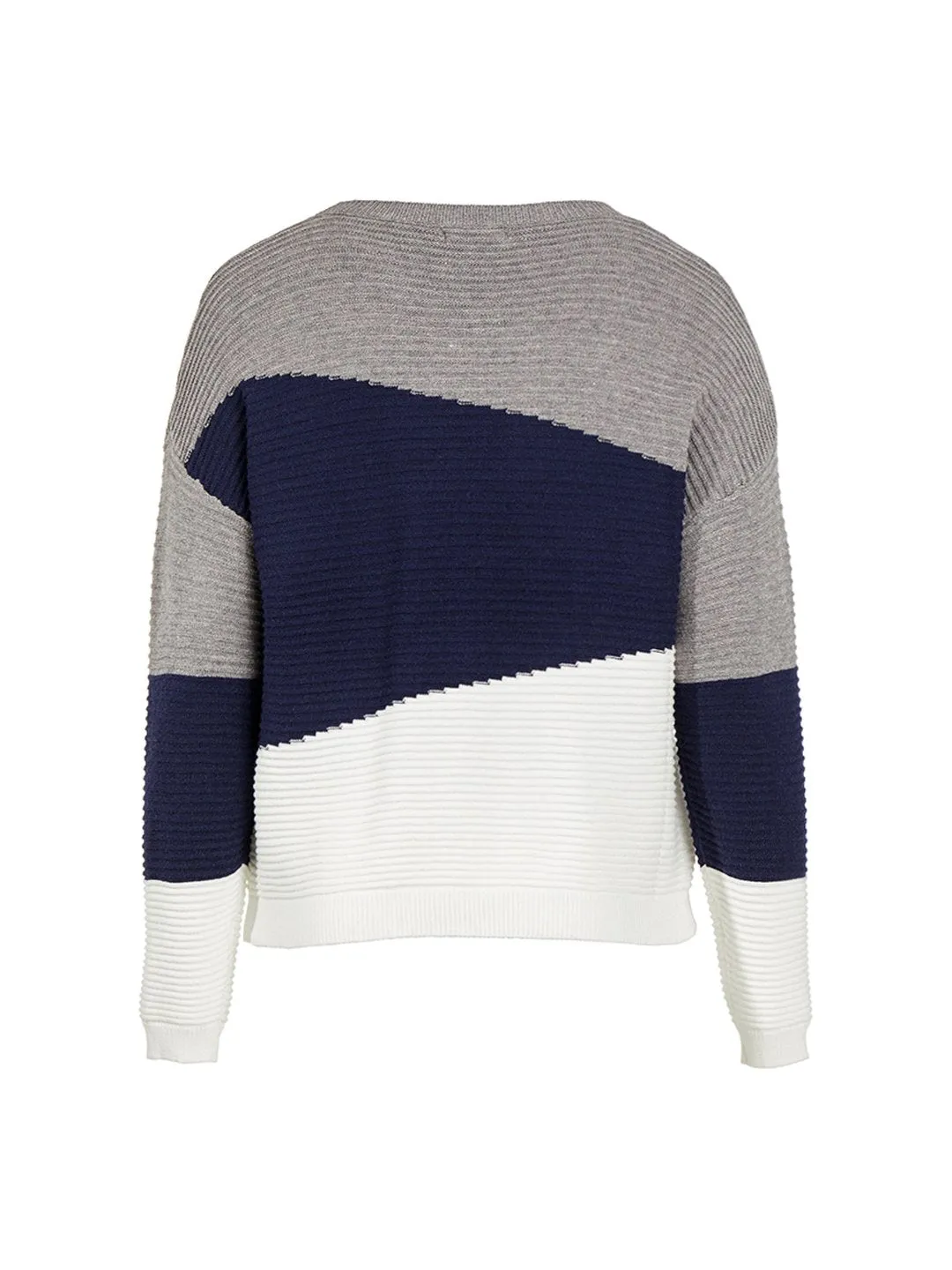 Color Block Grey And Navy Sweater