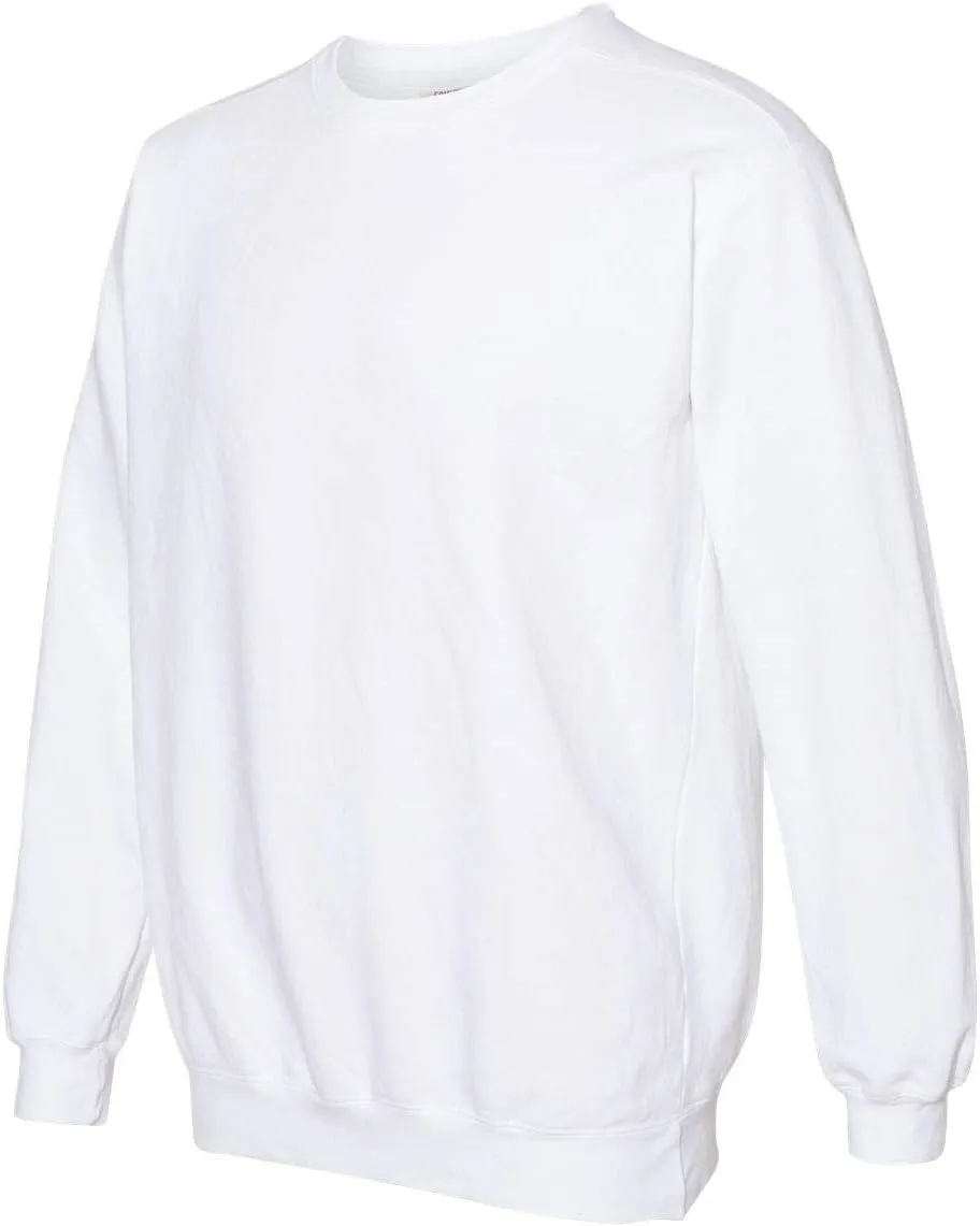 Comfort Colors Men's Crewneck Sweatshirt, Style 1566 (Large, (White))