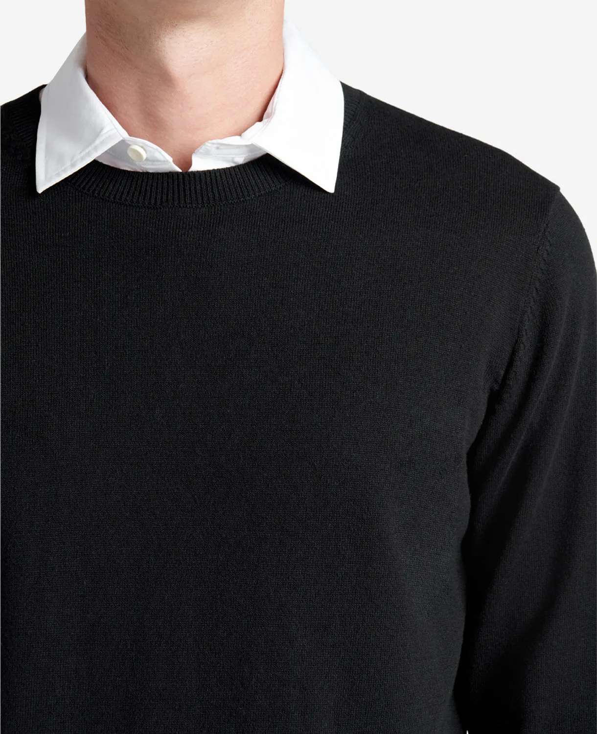 Crewneck Sweater with Tipping Details