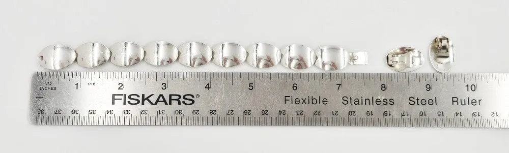 Danish NE From Sterling Silver Modernist Disc Links Demi Parure Set C. 1960s