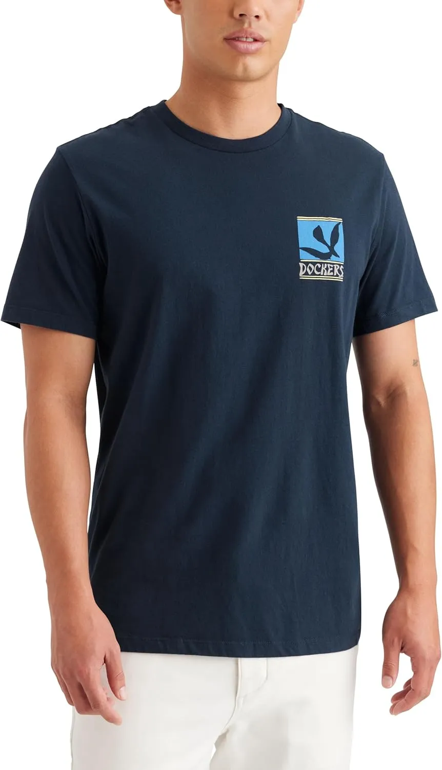 DOCKERS Mens Slim Fit Short Sleeve Graphic Tee Shirt
