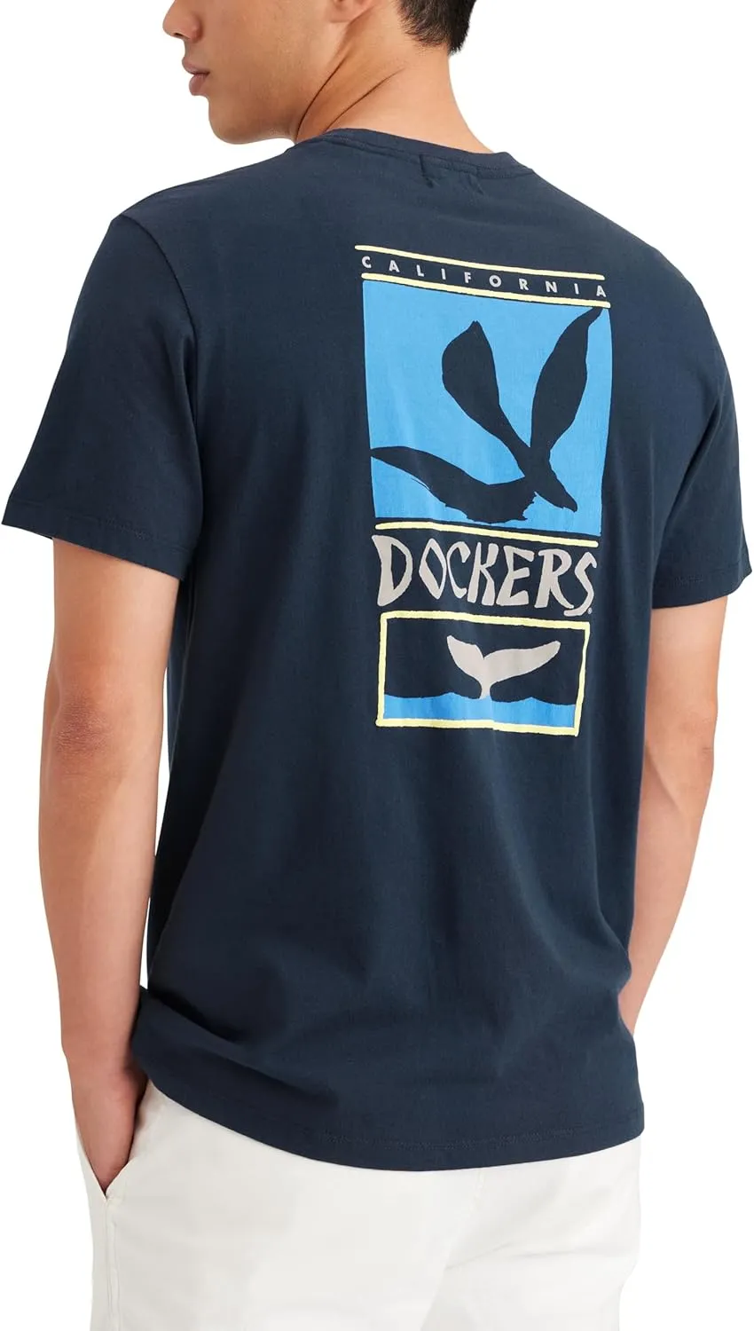 DOCKERS Mens Slim Fit Short Sleeve Graphic Tee Shirt