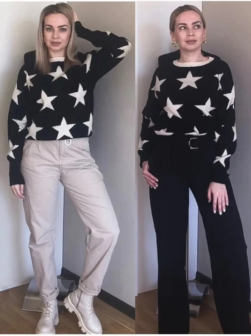 Fine Knit Star Sweater