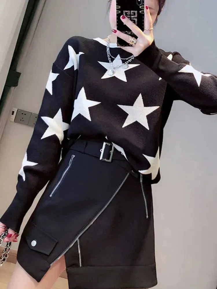 Fine Knit Star Sweater