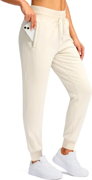 G Gradual Women's Sherpa Fleece Lined Pants with Zipper Pockets Winter Warm Joggers High Waisted Fleece Sweatpants