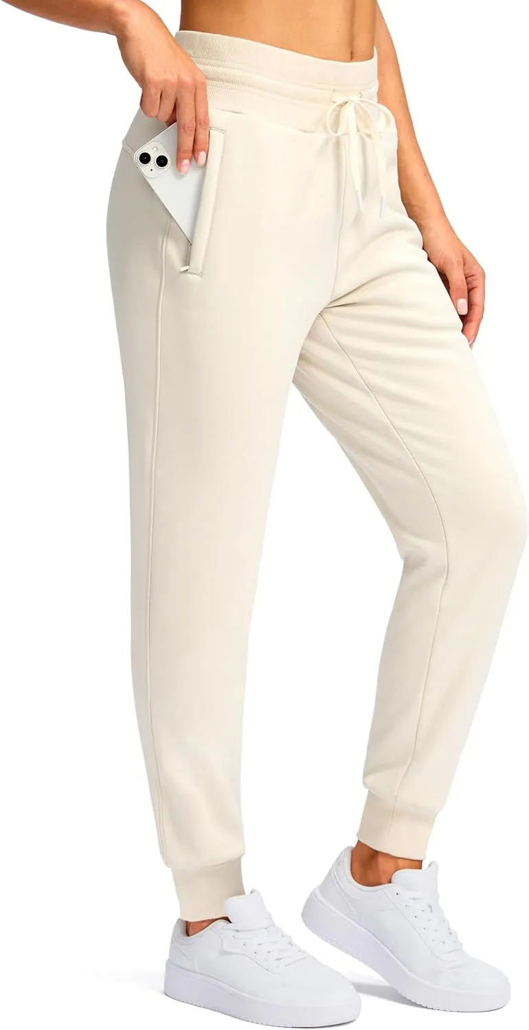 G Gradual Women's Sherpa Fleece Lined Pants with Zipper Pockets Winter Warm Joggers High Waisted Fleece Sweatpants