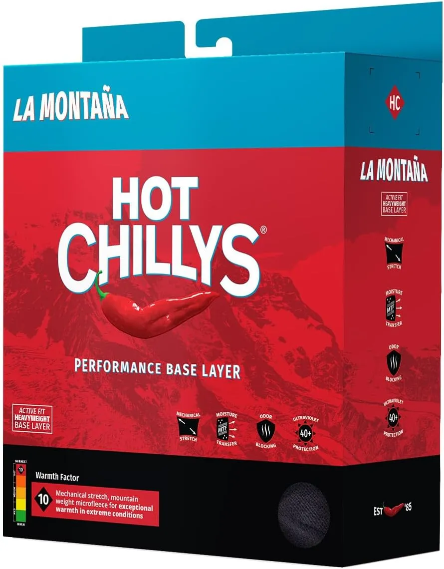 Hot Chillys Men's La Montaña Fleece Zip-T Base Layer Top | Heavyweight Active Fit Thermal Underwear Long Sleeve Shirt for Men