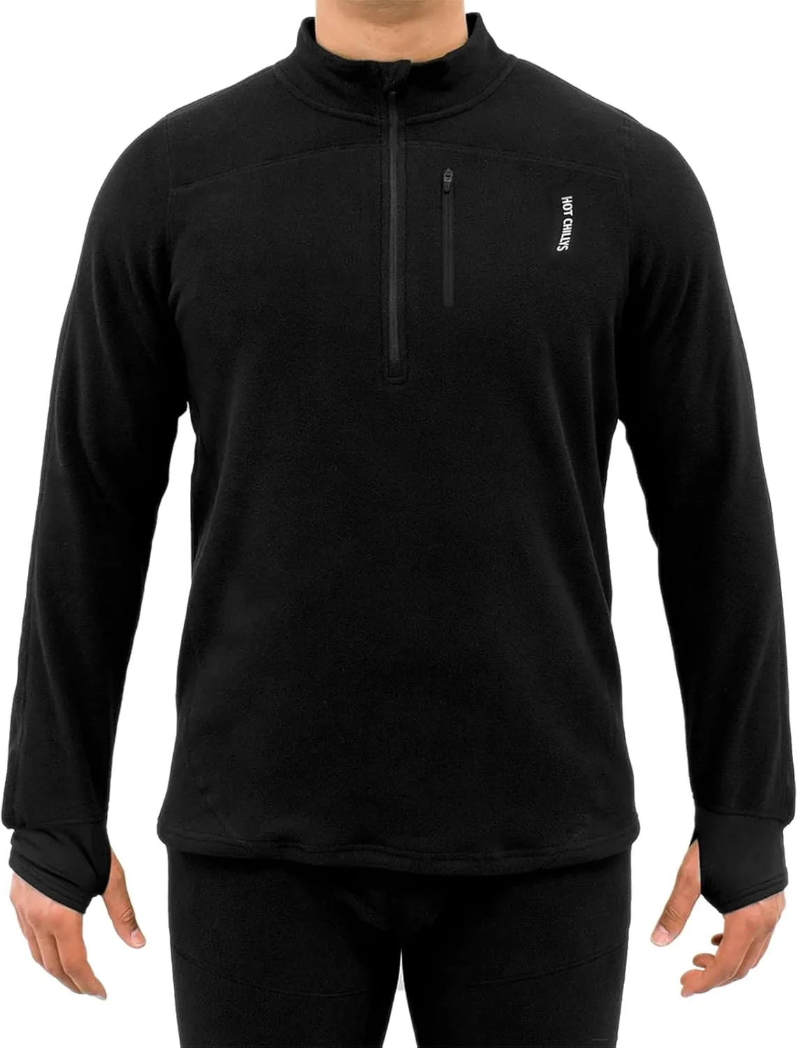 Hot Chillys Men's La Montaña Fleece Zip-T Base Layer Top | Heavyweight Active Fit Thermal Underwear Long Sleeve Shirt for Men