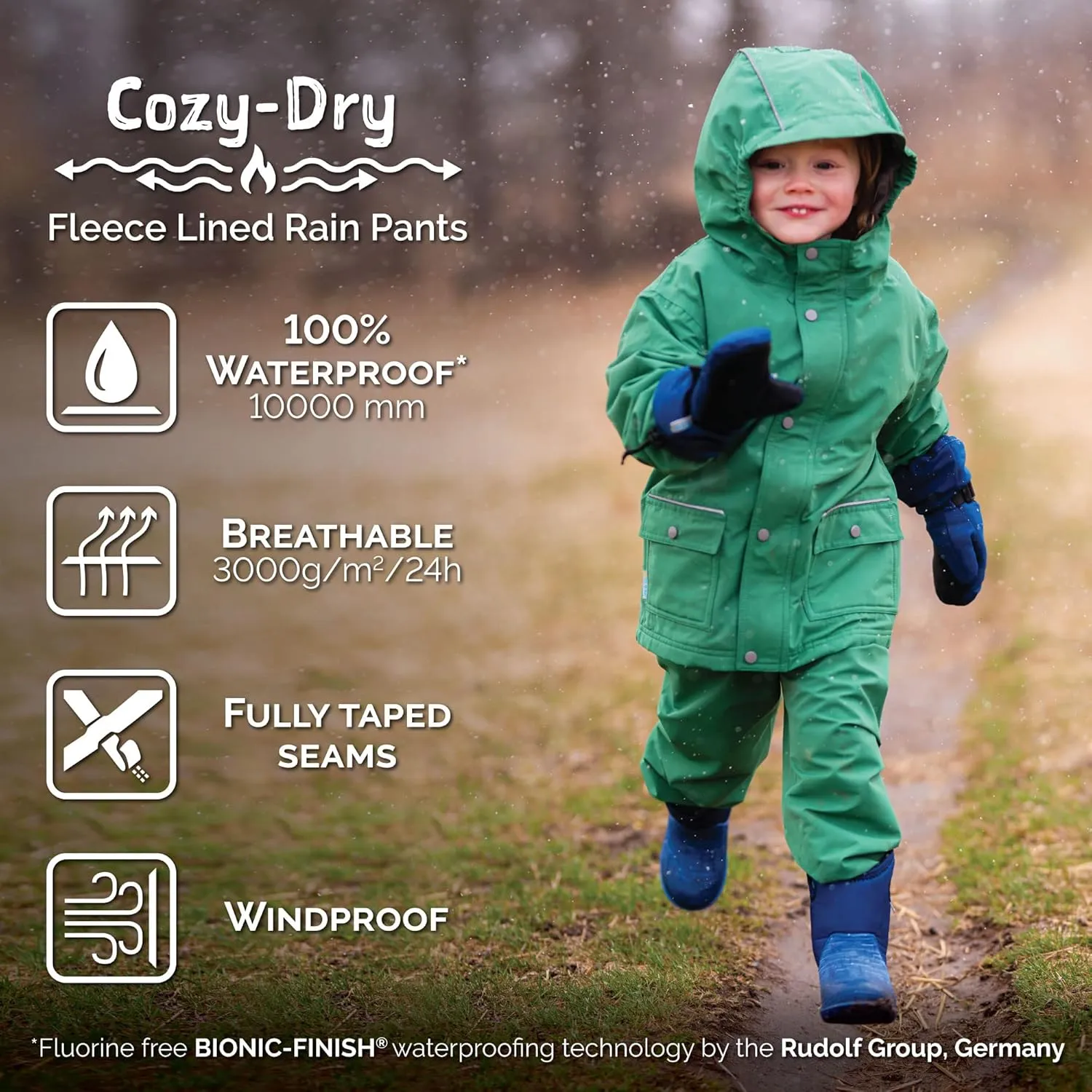 JAN & JUL Kids Toddlers Boys Girls Cozy Dry Water-Proof Rain Snow Pants