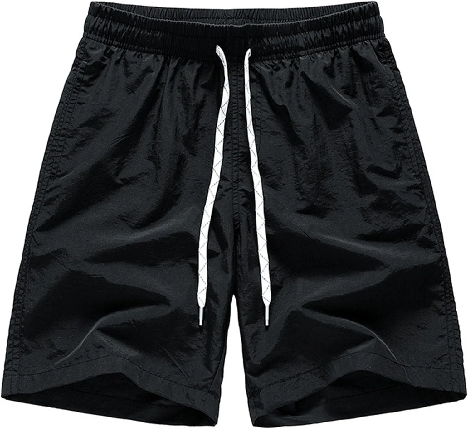 JEsilunmaMY Men's Relaxed Fit Outdoor Running Shorts Quick Drying Solid Color Beach Shorts Lightweight Casual Swim Trunks