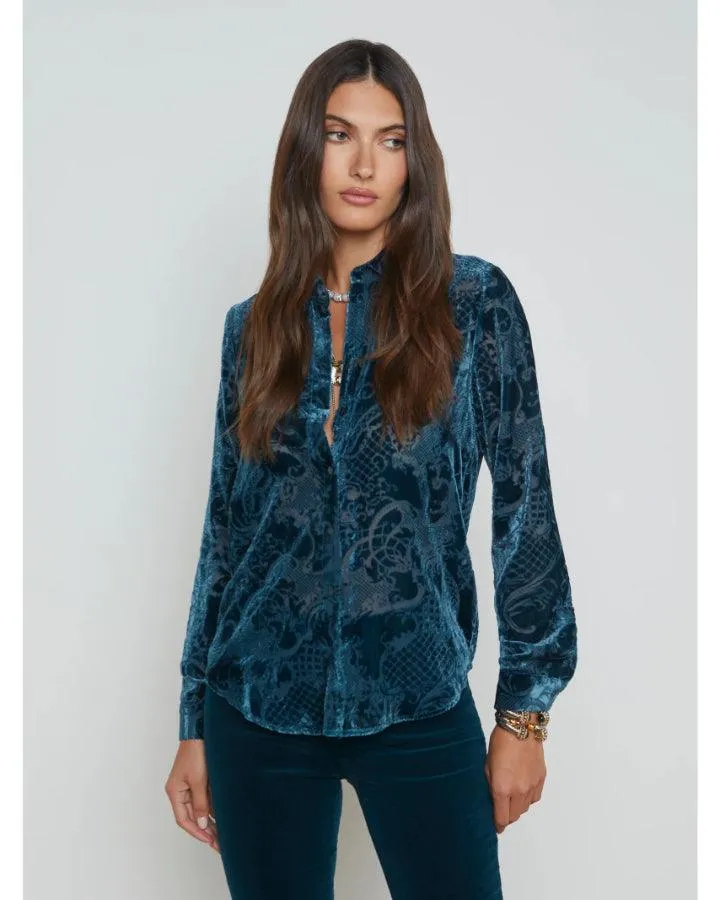 L'Agence Laurent Velvet Blouse