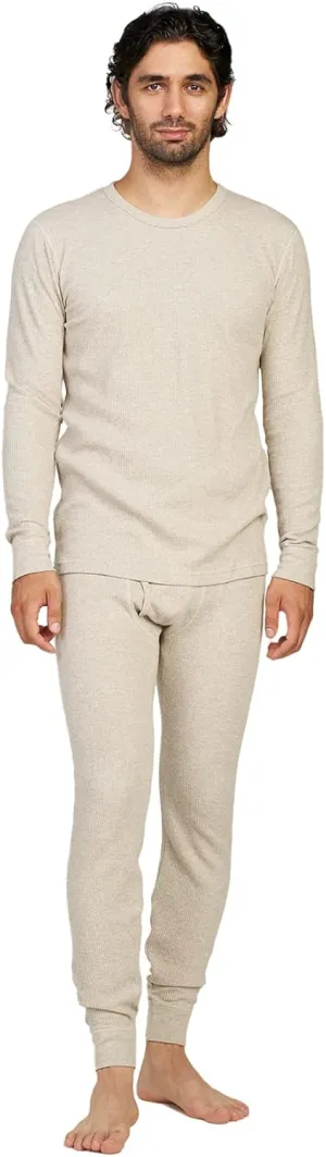 LAPASA Men's Cotton Waffle Thermal Underwear Set Midweight & Heavyweight Long Johns Base Layer Cold Weather M60/M137