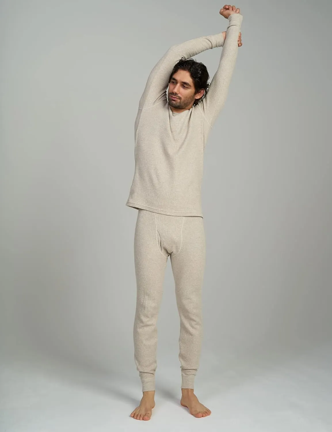 LAPASA Men's Cotton Waffle Thermal Underwear Set Midweight & Heavyweight Long Johns Base Layer Cold Weather M60/M137