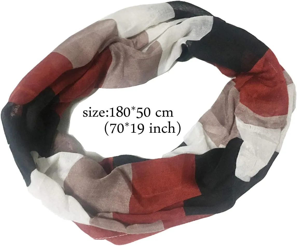 Lightweight Scarfs for Women Infinity Plaid and Striped Many Style