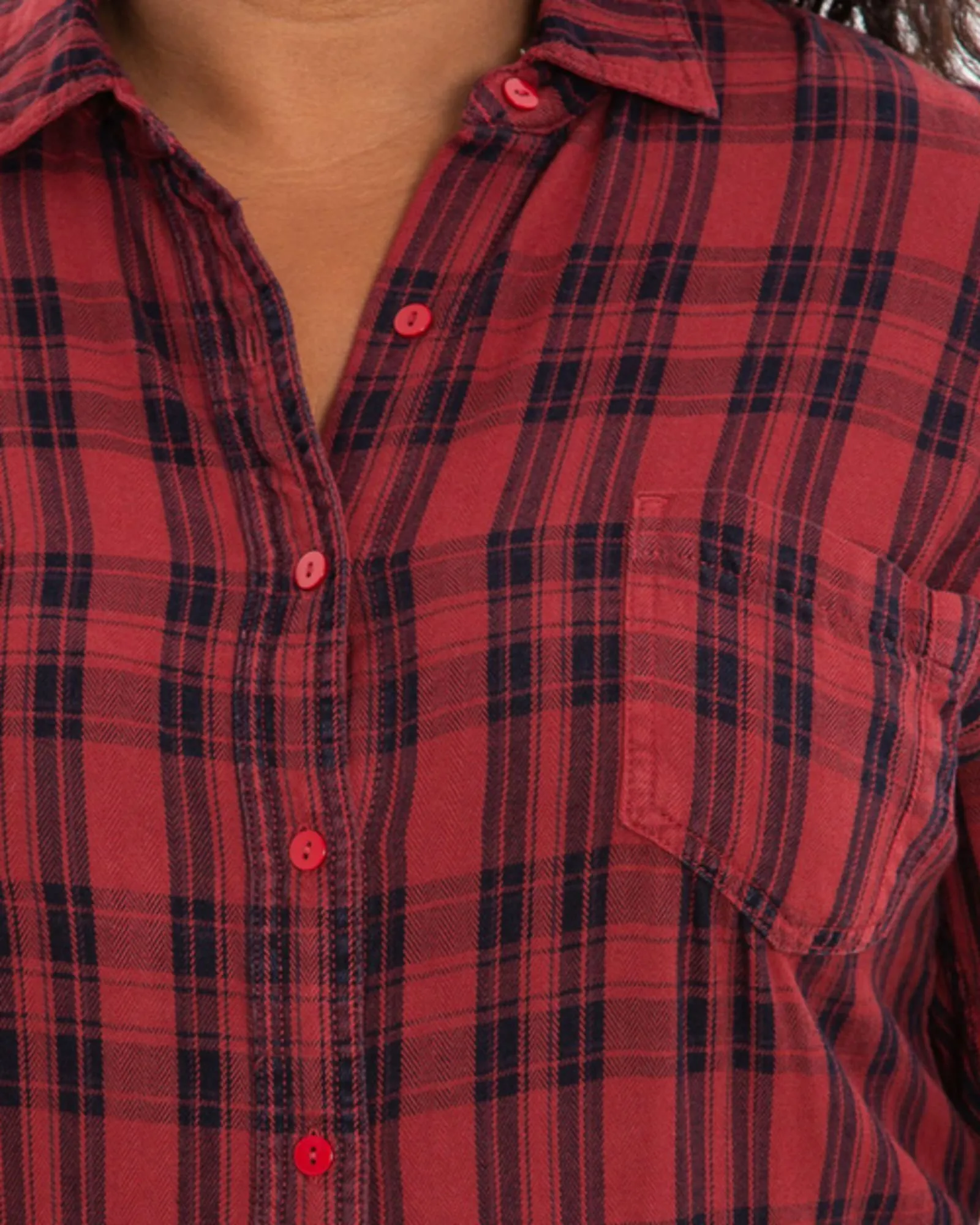 Makena Plaid Western Shirt | BURGUNDY