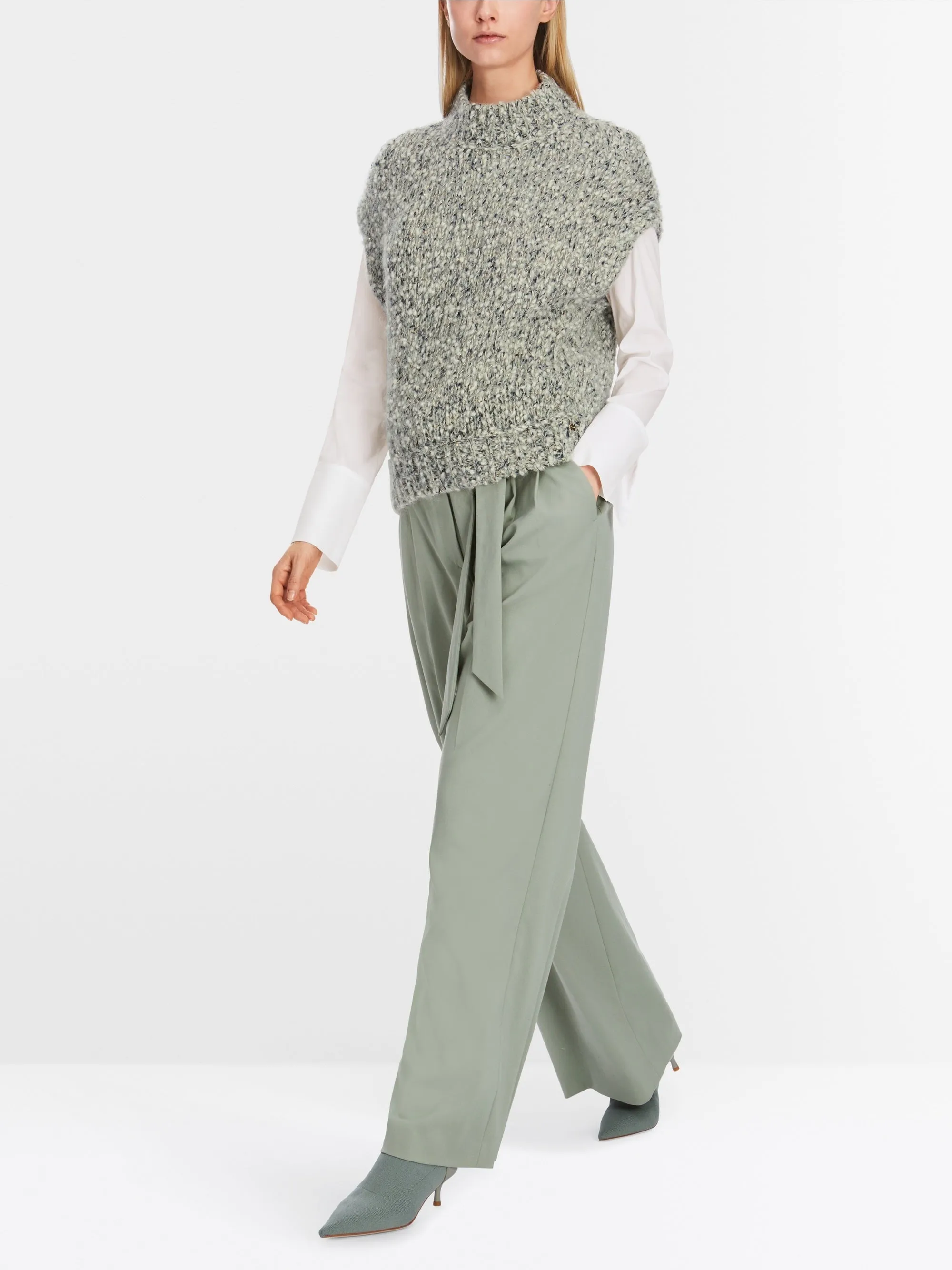 Marc Cain Sleeveless Knit Sweater Frozen Sage