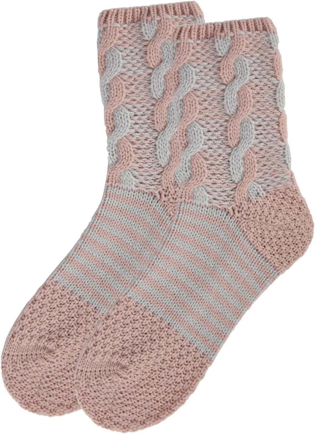 MeMoi Women's Cable Twist Sweater Knit Soft Cozy Crew Socks
