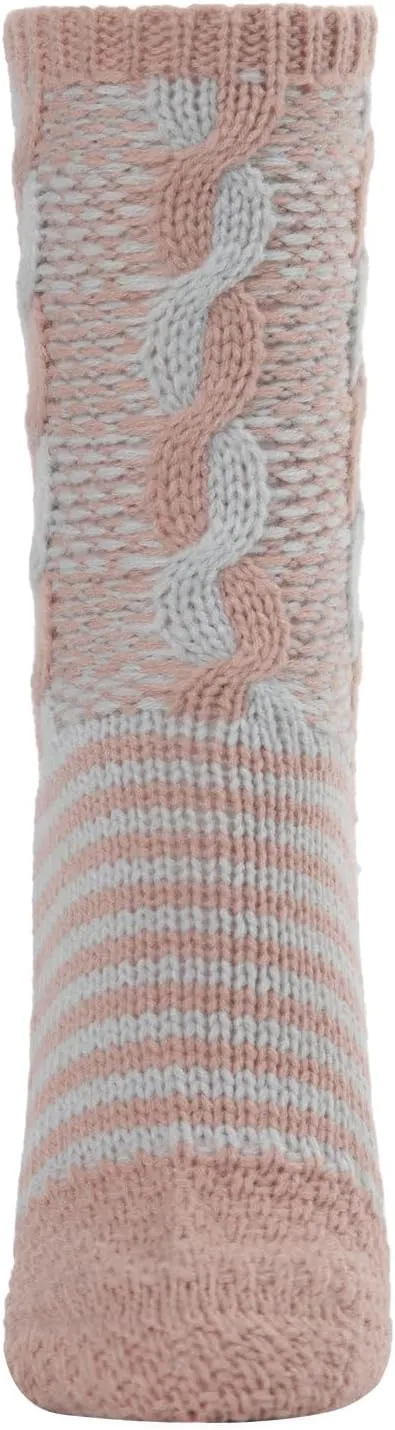 MeMoi Women's Cable Twist Sweater Knit Soft Cozy Crew Socks