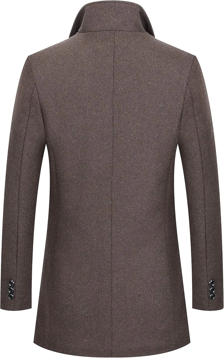 Men's Classical Bussiness Style Single Breasted Plaid Wool Coat #00220237