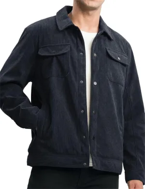 Men's Corduroy Coat Jacket Casual Sports Slim Fit Winter Warm Fleece Overcoat