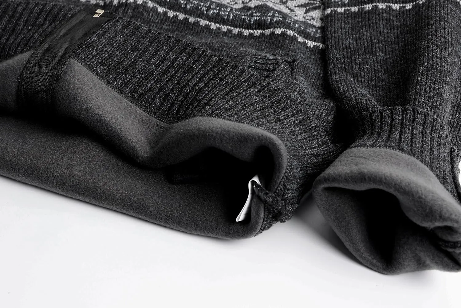 Men's Full Zip Cardigan Snowflakes Pattern Sweater Knitted Cardigan with Pockets for Casual Christmas
