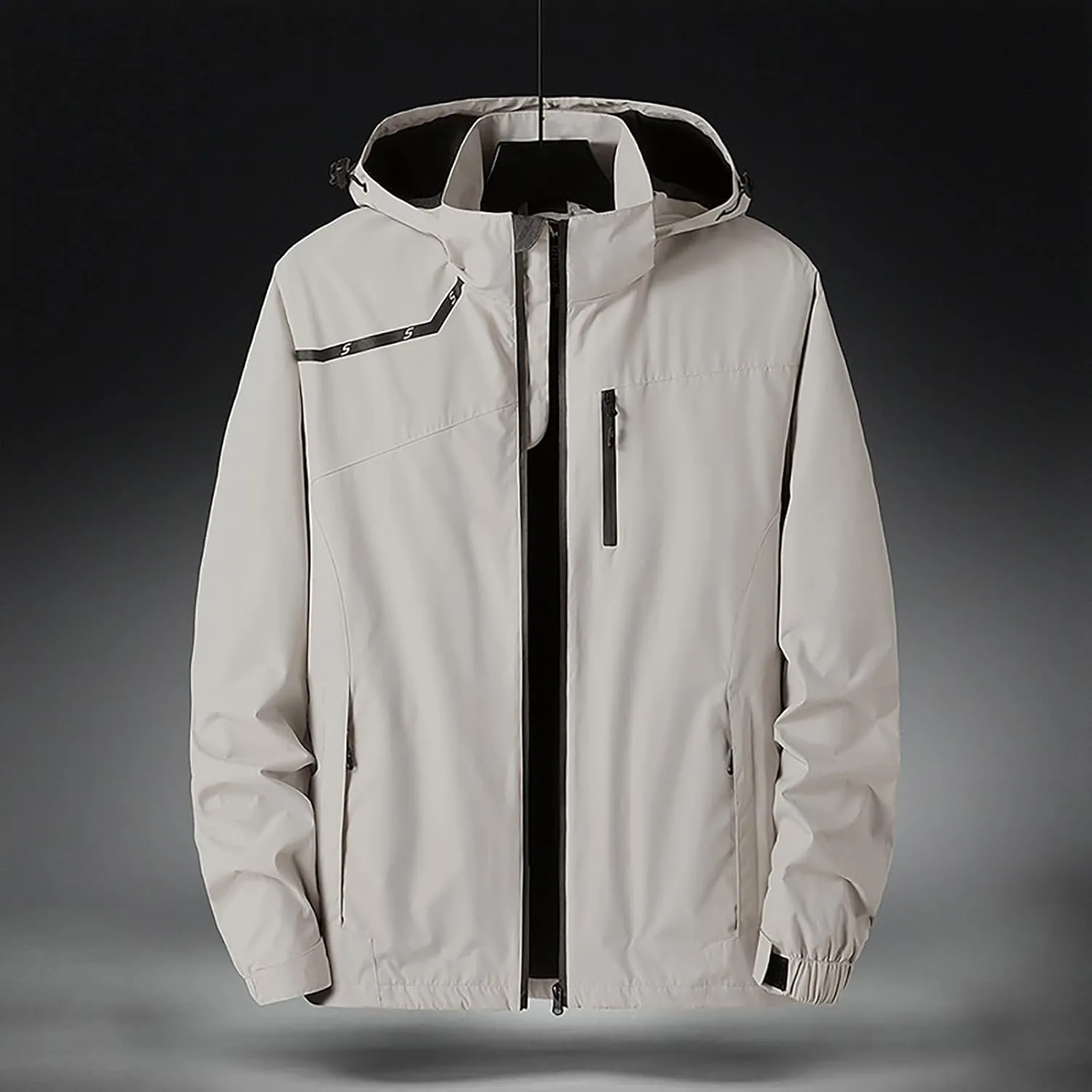 Mens Lightweight Jackets Casual Solid Color Hooded Thick Zipper Pocket Thick Coat Thick Jacket Womens Hoodies Mens