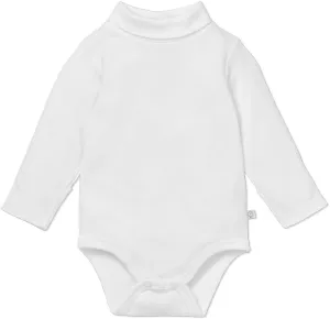 MORI Baby Unisex Premium Turtleneck Bodysuit for Boys and Girls - Winter Cozy Long Sleeve Romper Top with Nickel Free Poppers