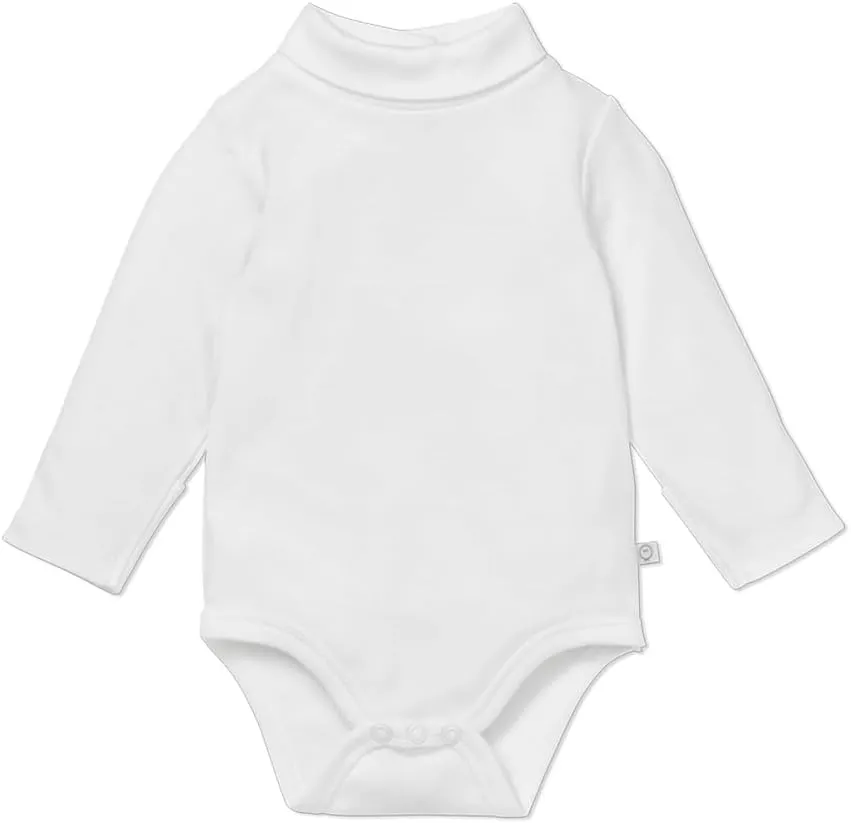 MORI Baby Unisex Premium Turtleneck Bodysuit for Boys and Girls - Winter Cozy Long Sleeve Romper Top with Nickel Free Poppers