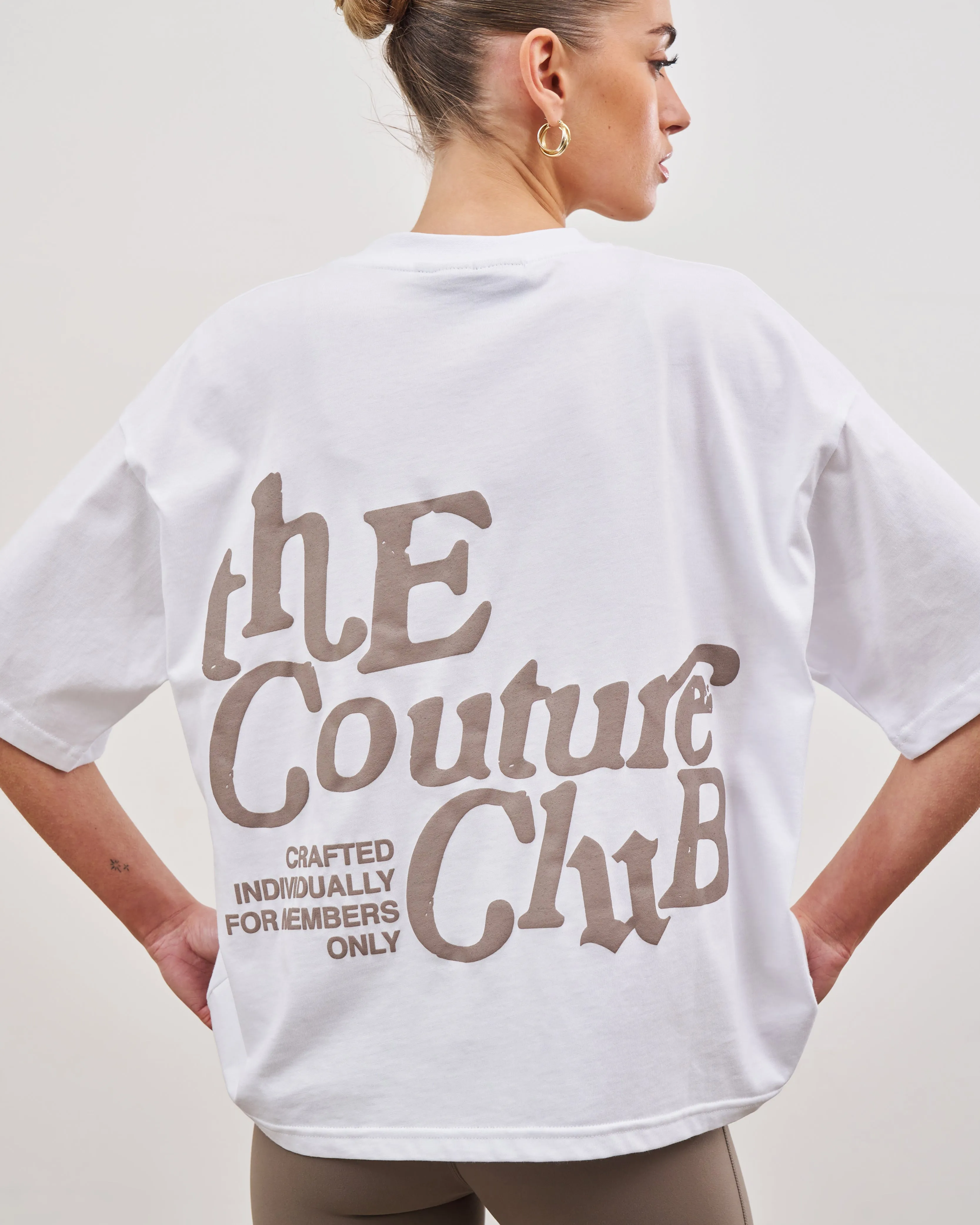 MULTI FONT RELAXED T-SHIRT - COCOA