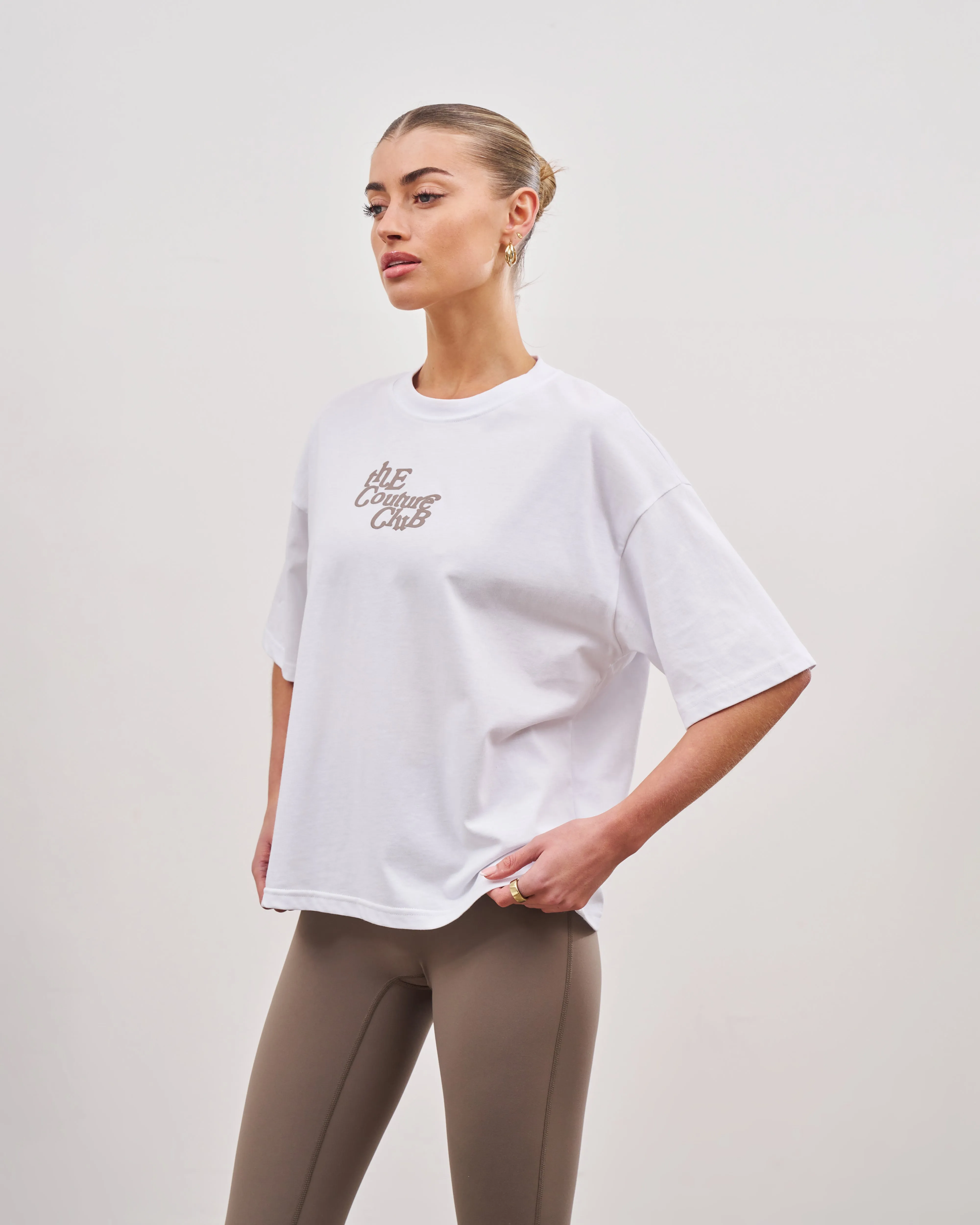MULTI FONT RELAXED T-SHIRT - COCOA