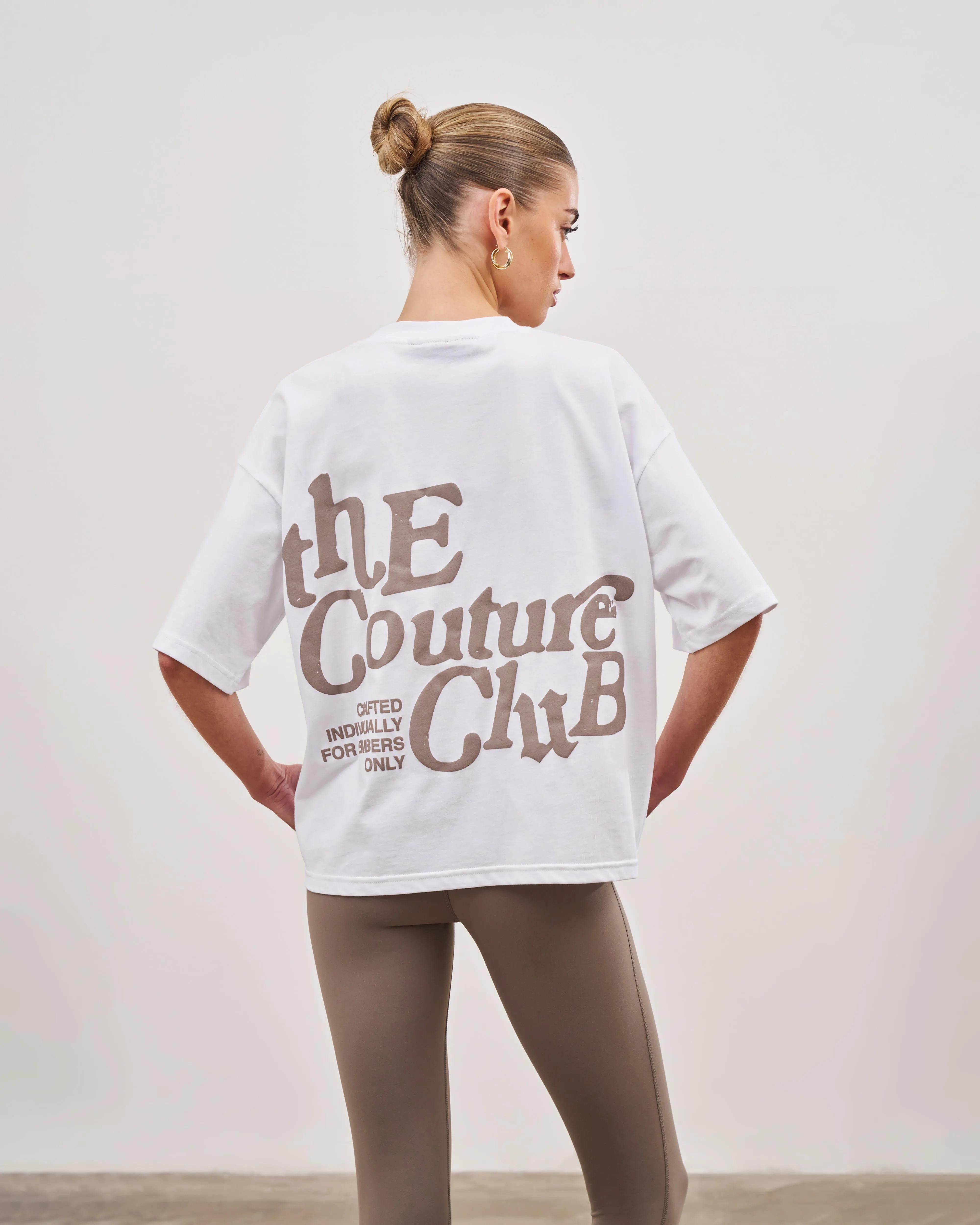 MULTI FONT RELAXED T-SHIRT - COCOA