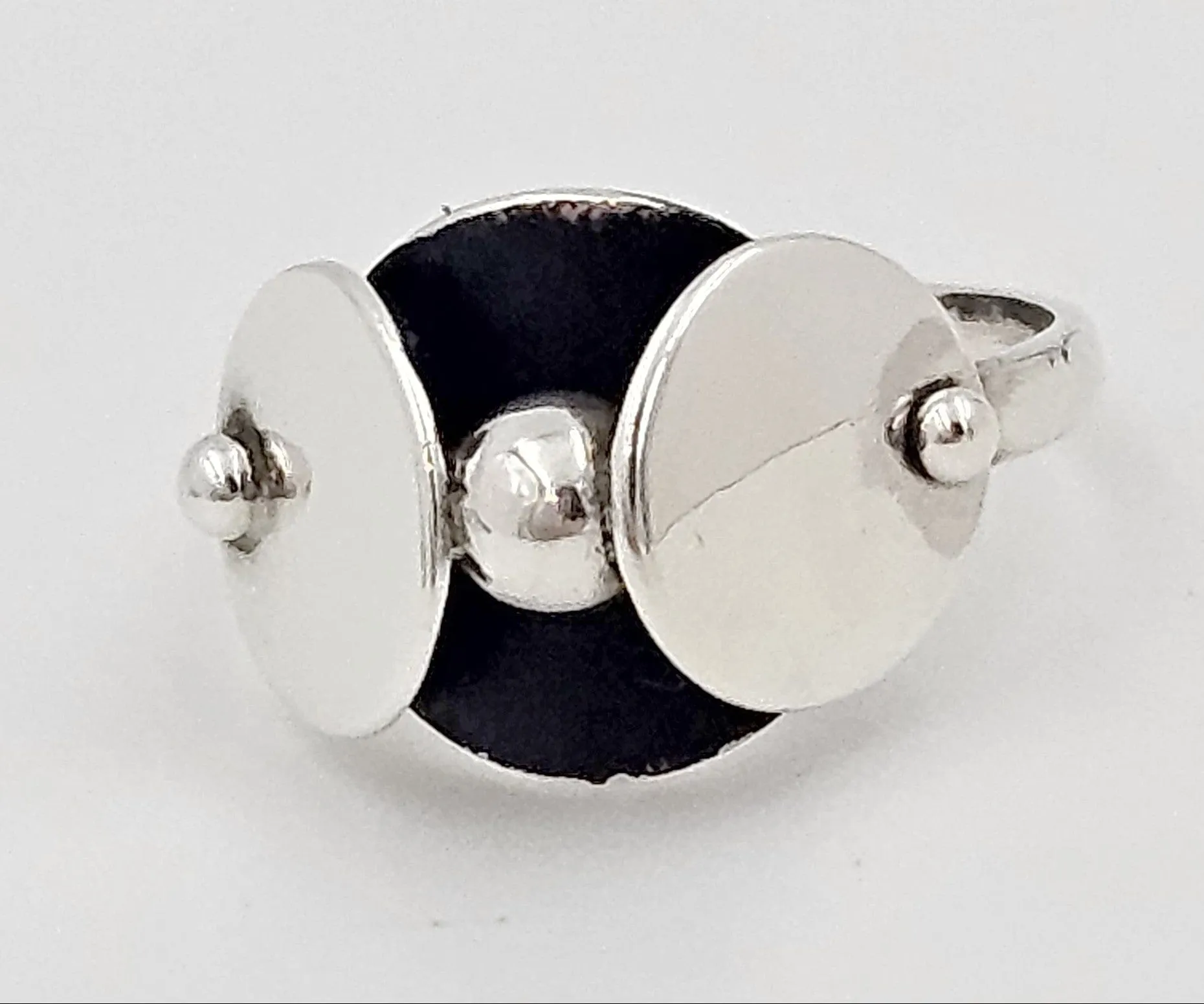 Niels Erik From Denmark Sterling 3D Viking Shields Brooch & Ring Circa 1960s
