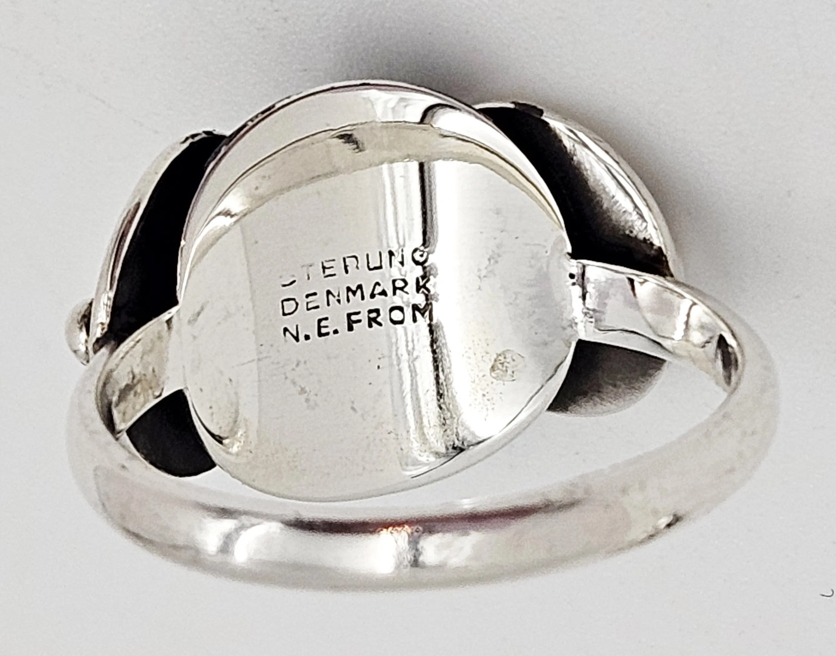 Niels Erik From Denmark Sterling 3D Viking Shields Brooch & Ring Circa 1960s